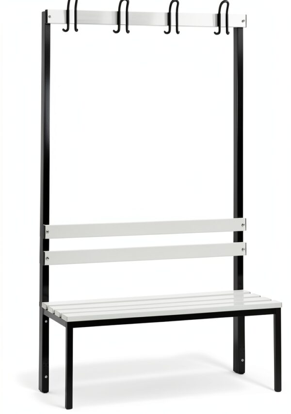 C+P | Panca per spogliatoi BASIC | un lato utile | doghe in plastica | lunghezza 1000 mm | grigio chiaro-0