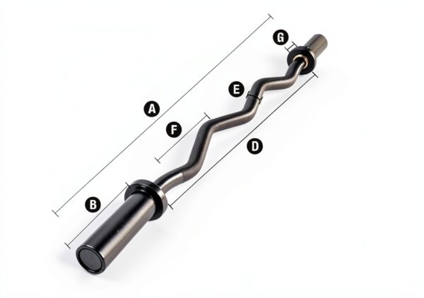 C.P. Sports Olympia SZ - Asta per bilanciere da 120 cm, per dischi da 50 mm, in acciaio massiccio, fino a 180 kg, per sollevamento pesi, bodybuilding, sport di forza, fitness-2