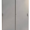 C+P | Armadio con ante scorrevoli ACURADO | 8 ripiani | alt x largh x prof 1950 x 1600 x 500 mm | alluminio brillante-0