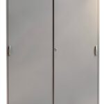 C+P | Armadio con ante scorrevoli ACURADO | 8 ripiani | alt x largh x prof 1950 x 1600 x 500 mm | alluminio brillante-0