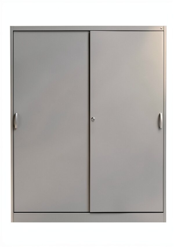 C+P | Armadio con ante scorrevoli ACURADO | 8 ripiani | alt x largh x prof 1950 x 1600 x 500 mm | alluminio brillante-0