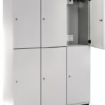 C+P | Armadietto a due piani Cambio | 3 scomparti | corpo grigio chiaro/anta grigio chiaro | larghezza 1200 mm-0