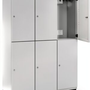 C+P | Armadietto a due piani Cambio | 3 scomparti | corpo grigio chiaro/anta grigio chiaro | larghezza 1200 mm-0