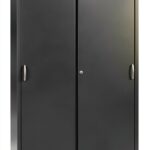 C+P | Armadio con ante scorrevoli ACURADO | 4 ripiani | alt x largh x prof 1950 x 1200 x 400 mm | grigio nerastro-0