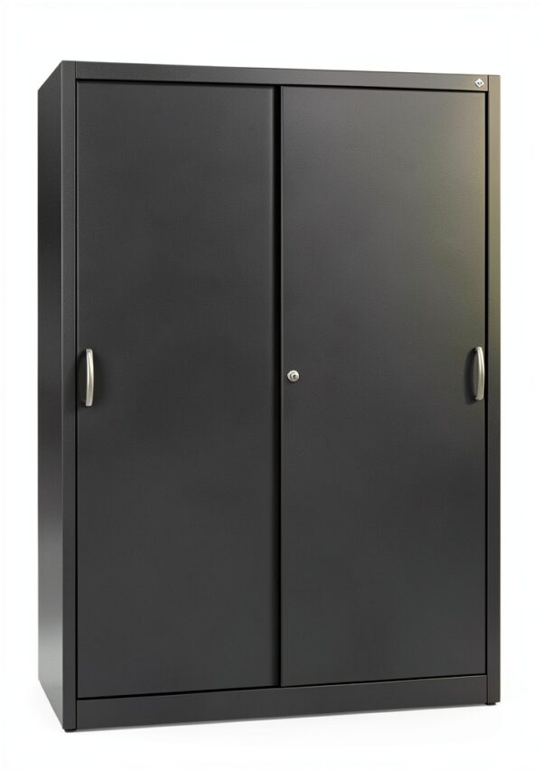 C+P | Armadio con ante scorrevoli ACURADO | 4 ripiani | alt x largh x prof 1950 x 1200 x 400 mm | grigio nerastro-0