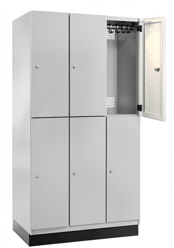 Armadietto a due piani C+P Cambio 3 scomparti grigio chiaro 900 mm-0