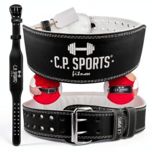 C.P.Sports Cintura per Il Sollevamento Pesi XXS - XXXXXXL - Pelle - Cintura da Bodybuilding, Cintura da Allenamento, Cintura per Il Sollevamento Pesi Uomo Donna-0