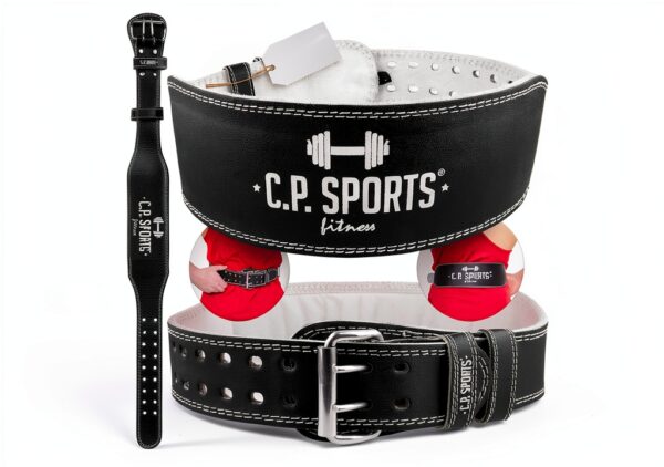 C.P.Sports Cintura per Il Sollevamento Pesi XXS - XXXXXXL - Pelle - Cintura da Bodybuilding, Cintura da Allenamento, Cintura per Il Sollevamento Pesi Uomo Donna-0
