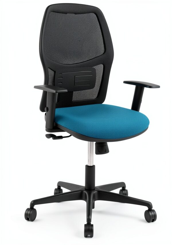 Sedia da ufficio P&C Alfera 0B68R65 Verde/Blu, Moderna, Legno e PVC-1
