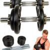 C.P. Sports Set di 2 Manubri in Ghisa da 20 kg con Dischi e-0