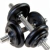 C.P. Sports Set di 2 Manubri in Ghisa da 20 kg con Dischi e-6