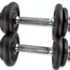 C.P. Sports Set di 2 Manubri in Ghisa da 20 kg con Dischi e-1