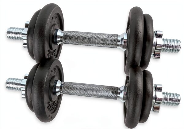 C.P. Sports Set di 2 Manubri in Ghisa da 20 kg con Dischi e-1